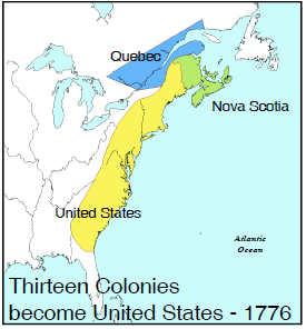 THirteen Colonies become the United States