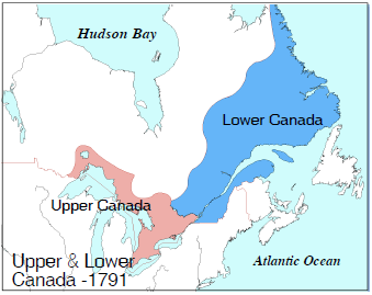 Upper & Lower Canada map