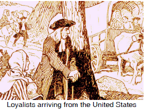 Loyalists arriving from the United States