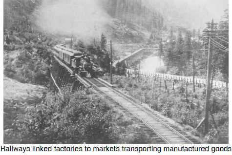Railways linked manufacturing centres