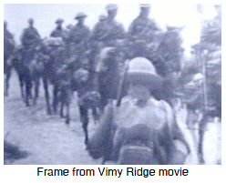 Frame from Vimy Ridge movie