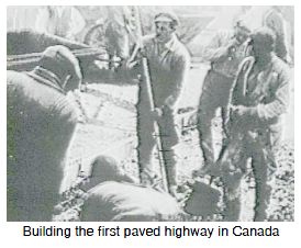 Building the first paved highway in Canada
