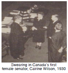 Swearing in Canada's first female senator
