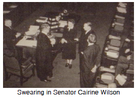 Swearing in Senator Cairine Wilson