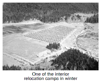 One of the interior relocation camps in winter