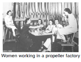 Women working in a propeller factory